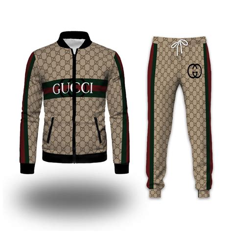 gucci tracksuit mens orange|Gucci men's tracksuit set.